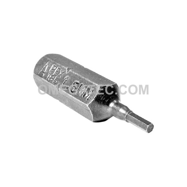 185-1.5MM Apex Brand 1/4'' Socket Head (Hex-Allen) Insert Bits, Metric