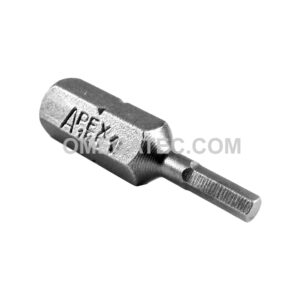 185-1X Apex Brand 1/4'' Socket Head (Hex-Allen) Insert Bits