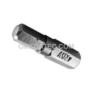 185-7X Apex Brand 1/4'' Socket Head (Hex-Allen) Insert Bits