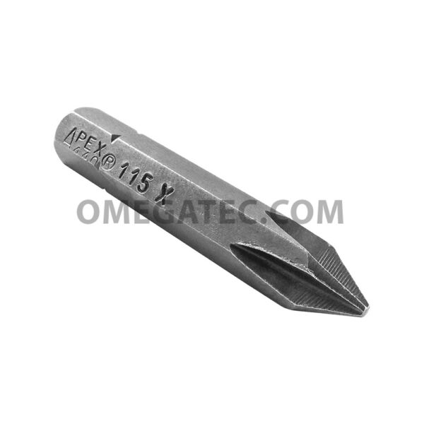 440-115X Apex Brand #1 Phillips Insert Bits, 1/4'' Hex Drive