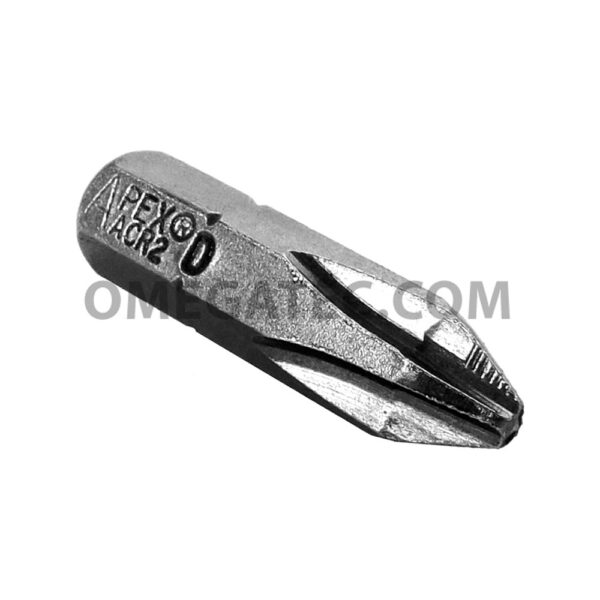 440-2-ACR2-DX Apex Brand #2 Phillips ACR Insert Bits, 1/4'' Hex Drive