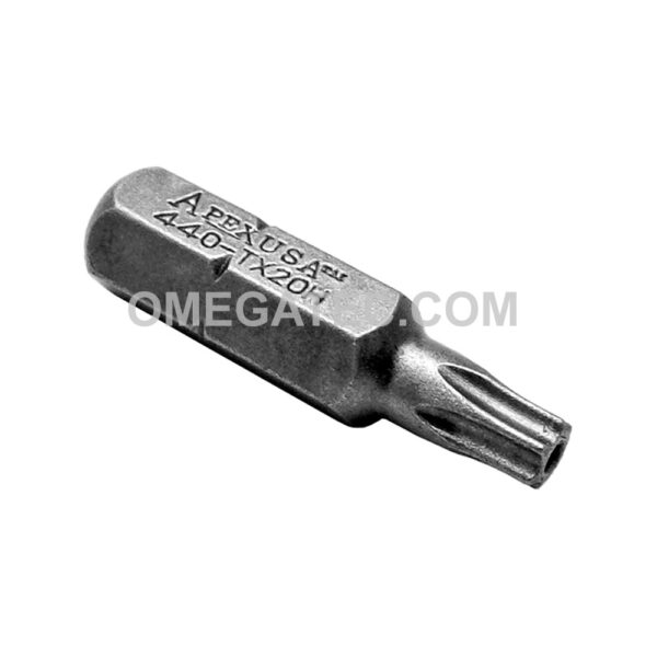 440-TX-20-H Apex Brand 1/4'' Torx Insert Bits, Tamper Resistant