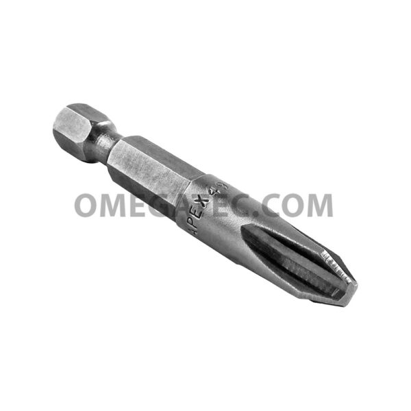 493I Apex Brand #3 Phillips Power Drive Bits, 1/4'' Hex Drive