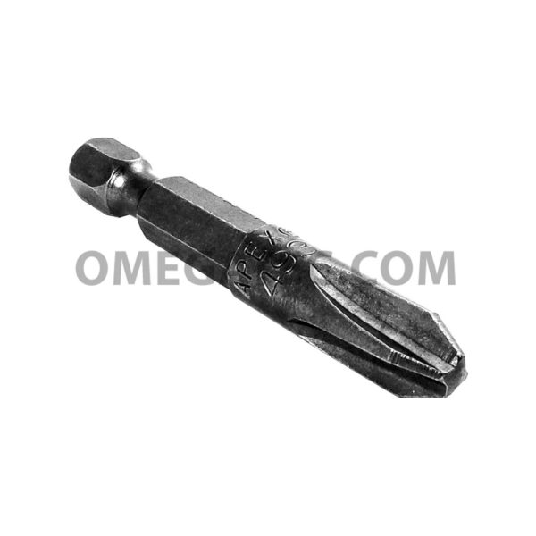 493X Apex Brand #3 Phillips Power Drive Bits, 1/4'' Hex Drive