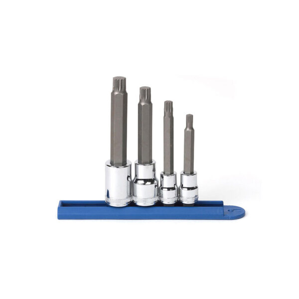 80572 GearWrench 3/8'' & 1/2'' Drive Extra Long Triple Square Bit Metric Socket 4PC Set