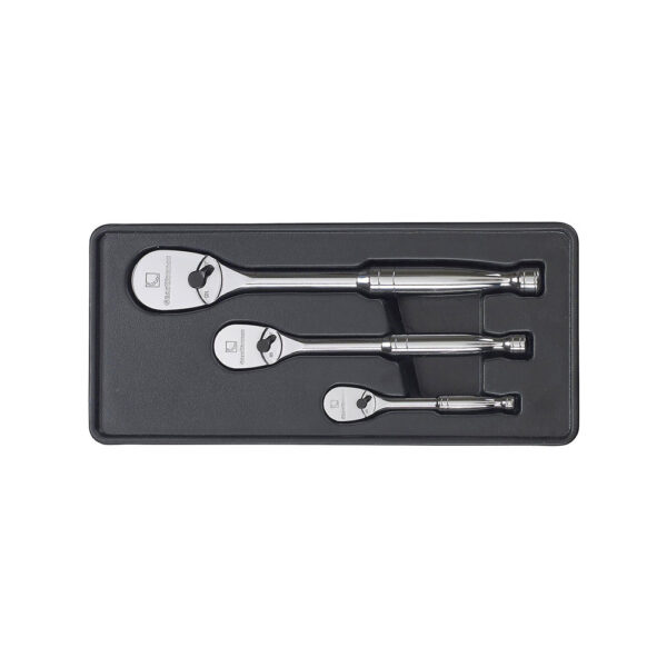 81206F GearWrench Teardrop Ratchet 3 Piece Set, Full Polish, 1/4'', 3/8'' and 1/2''