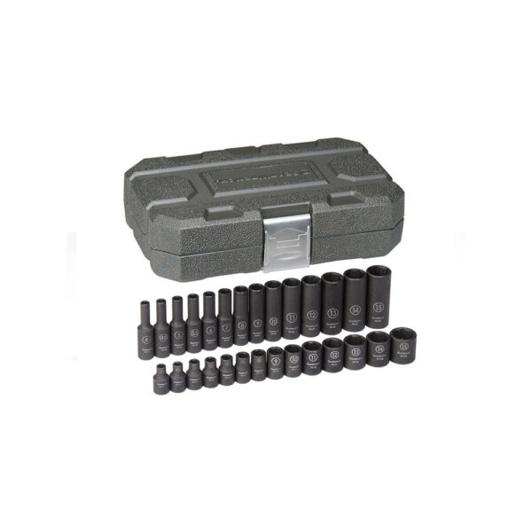 84901 GearWrench 28pc 1/4'' Drive 6 Point Standard & Deep Impact Metric Socket Set