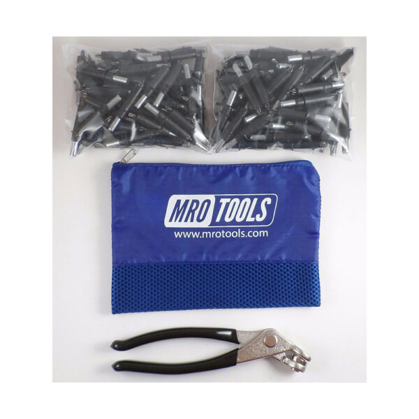 MRO Tools K1S150-5/32 Standard Plier Operated Cleco Fasteners 150 Piece Kit w/ Cleco Pliers & Carry Bag