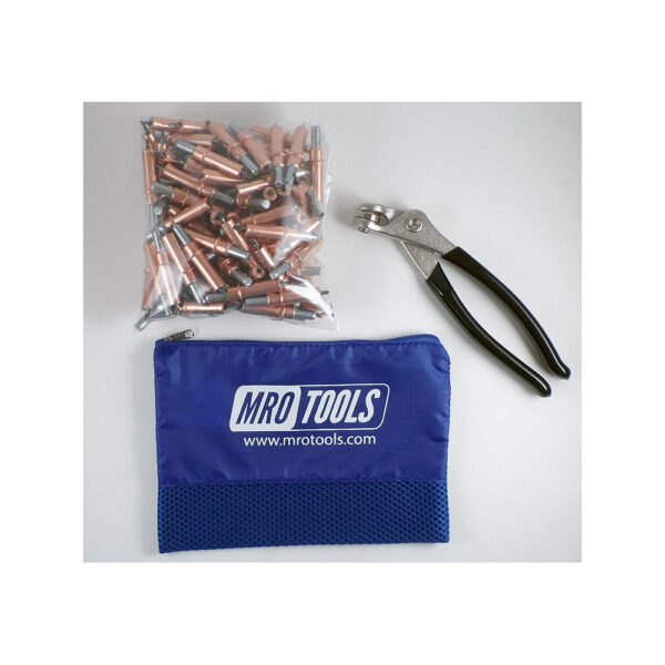 MRO Tools K1S100-1/8 Standard Plier Operated Cleco Fasteners 100 Piece Kit w/ Cleco Pliers & Carry Bag