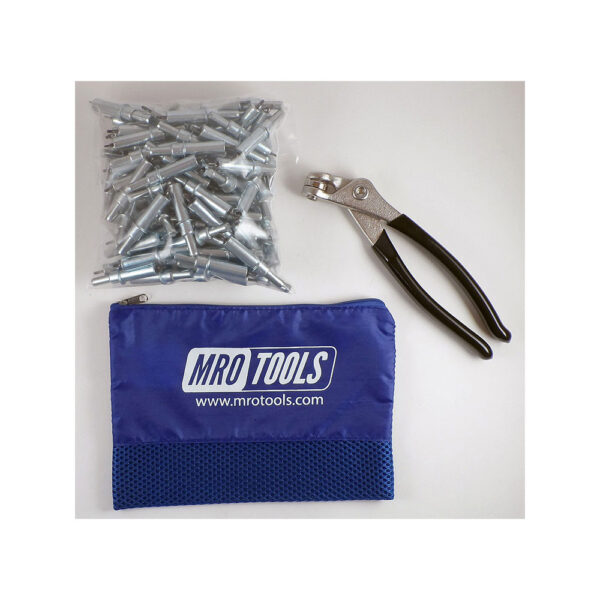 MRO Tools K1S100-3/32 Standard Plier Operated Cleco Fasteners 100 Piece Kit w/ Cleco Pliers & Carry Bag