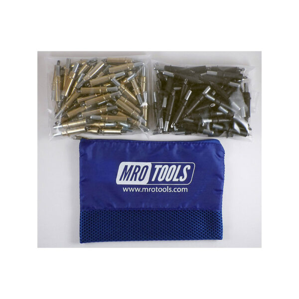 MRO Tools K3S100-4 Standard 50 3/16'' & 50 5/32'' Cleco Fasteners Kit w/ Carry Bag