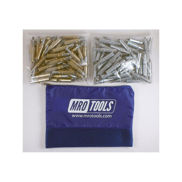 MRO Tools K3S100-5 Standard 50 3/16'' & 50 3/32'' Cleco Fasteners Kit w/ Carry Bag