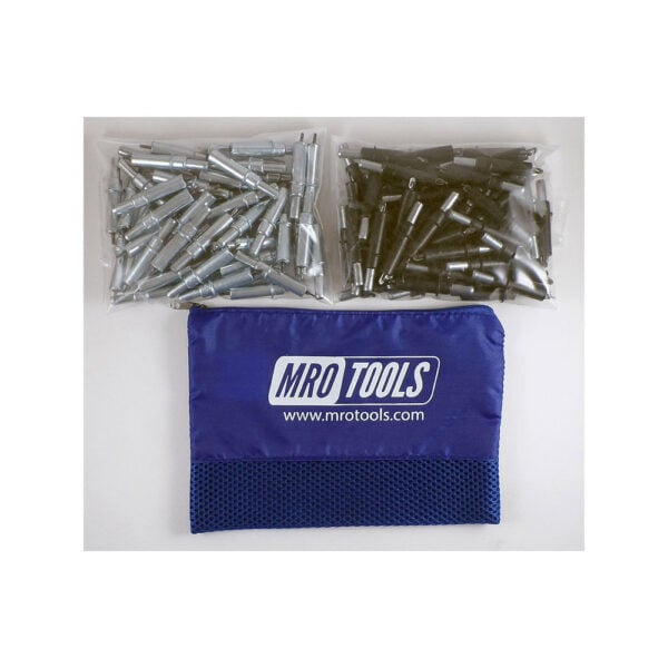 MRO Tools K3S100-6 Standard 50 5/32'' & 50 3/32'' Cleco Fasteners Kit w/ Carry Bag
