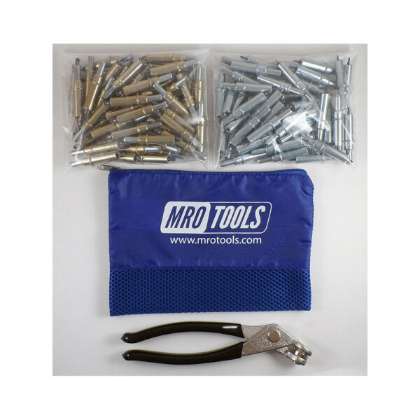 MRO Tools K4S100-5 Standard 50 3/16'' & 50 3/32'' Cleco Fasteners Kit w/ Carry Bag