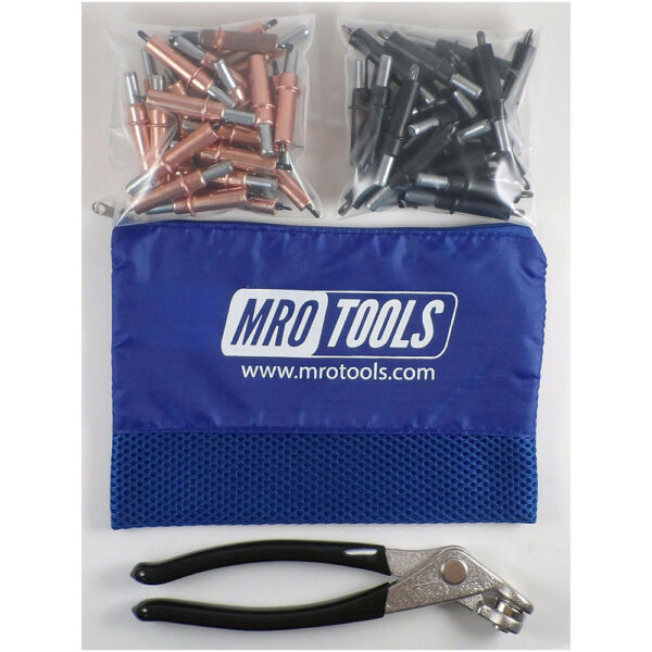 MRO Tools K4S50-2 Standard 25 1/8'' & 25 5/32'' Cleco Fasteners Kit w/ Carry Bag