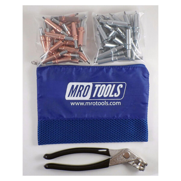 MRO Tools K4S50-3 Standard 25 1/8'' & 25 3/32'' Cleco Fasteners Kit w/ Carry Bag