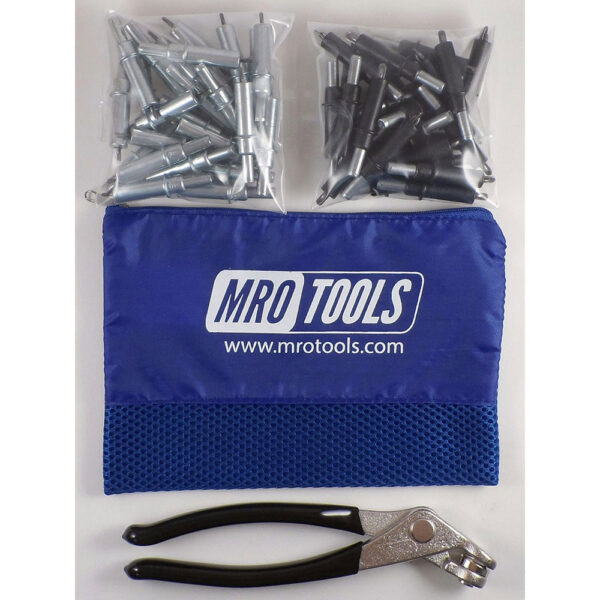 MRO Tools K4S50-6 Standard 25 5/32'' & 25 3/32'' Cleco Fasteners Kit w/ Carry Bag