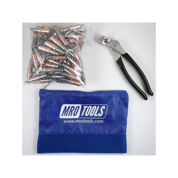 MRO Tools KHD1S50-1/8 Heavy Duty Plier Operated Cleco Fasteners 50 Piece Kit w/ Cleco Pliers & Carry Bag