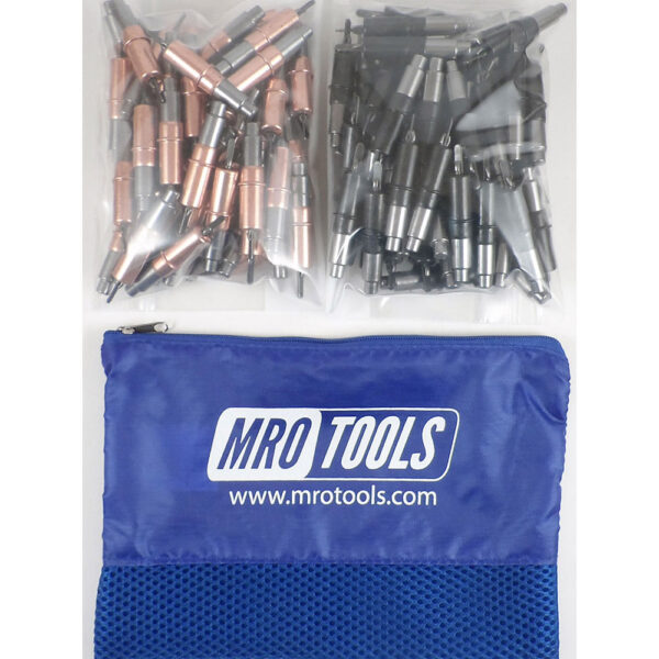 MRO Tools KHD3S100-2 Heavy Duty 50 1/8'' & 50 5/32'' Cleco Fasteners Kit w/ Carry Bag