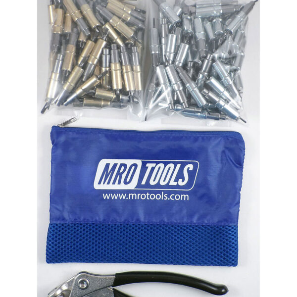MRO Tools KHD4S100-5 Heavy Duty 50 3/16'' & 50 3/32'' Cleco Fasteners Kit w/ Carry Bag