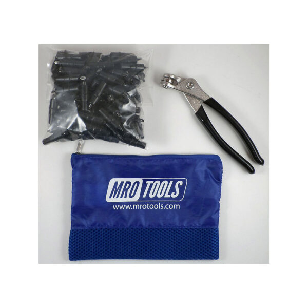 MRO Tools KK1S50-5/32 Extra Short Plier Operated Cleco Fasteners 50 Piece Kit w/ Cleco Pliers & Carry Bag