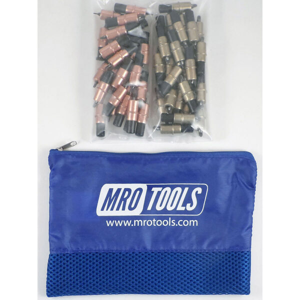 MRO Tools KK3S50-1 Extra Short 25 1/8'' & 25 3/16'' Cleco Fasteners Kit w/ Carry Bag