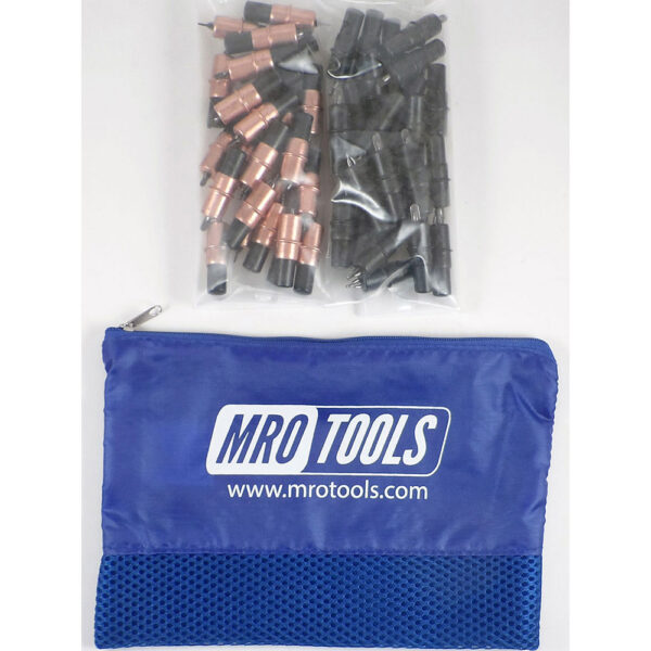 MRO Tools KK3S50-2 Extra Short 25 1/8'' & 25 5/32'' Cleco Fasteners Kit w/ Carry Bag
