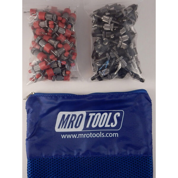 SSL3S100-5 No-Mar 50 3/16'' & 50 3/32'' Sheet Metal Fasteners Kit w/ Carry Bag