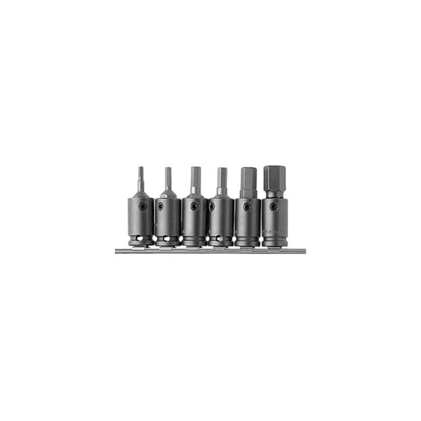 APH56 Apex Brand 1/2'' 6PC Socket Head (Hex-Allen) Bits And Adapter Set