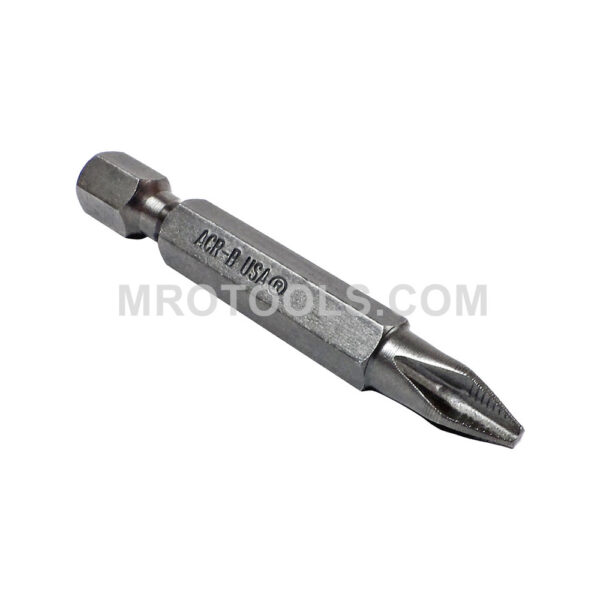 E1542XXACR-B Zephyr Tool #2 Phillips Power Drive Bit, ACR, Full Hex Shank, For Machine Screws, 1/4'' Hex Shank