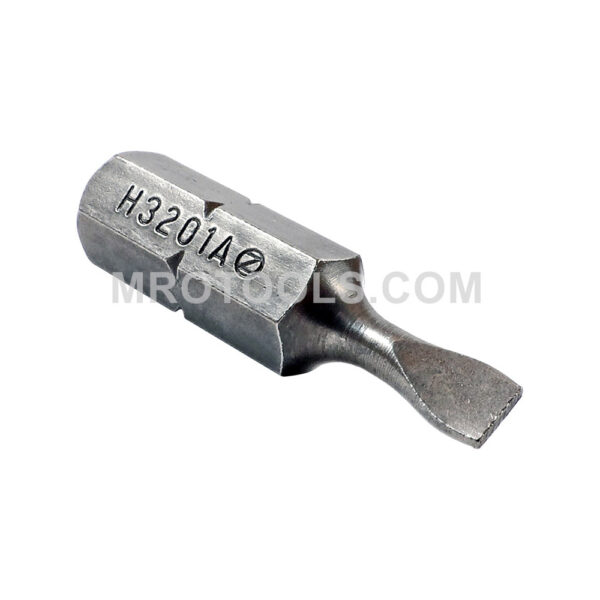 H3201A Zephyr Tool 3F-4R Slotted Insert Bit, For Machine Screws, 1/4'' Hex Shank