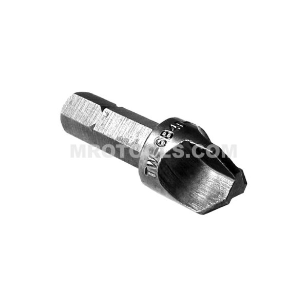 TW6B4D Zephyr Tool #6 Tri-Wing Bullnose Insert Bit, 1/4'' Hex Shank