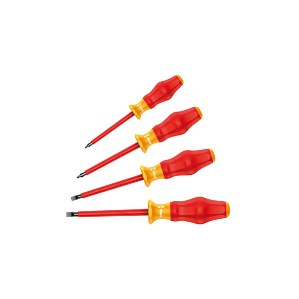 05345212001 Wera 4 Piece 1160i/1162i/4 VDE Kraftform Comfort Safety Screwdriver Set