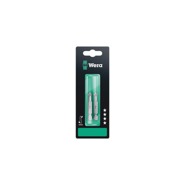 05134382001 Wera 851/4 TZ SB 1/4'' Hex Phillips Power Drive Bit (2-Pack)