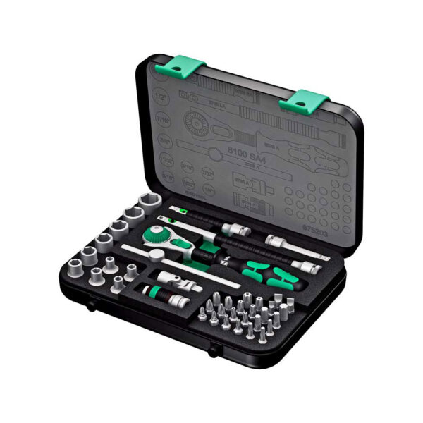 05003533001 Wera 42 Pc. 8100 SA 2 1/4'' Zyklop Metric Ratchet Set