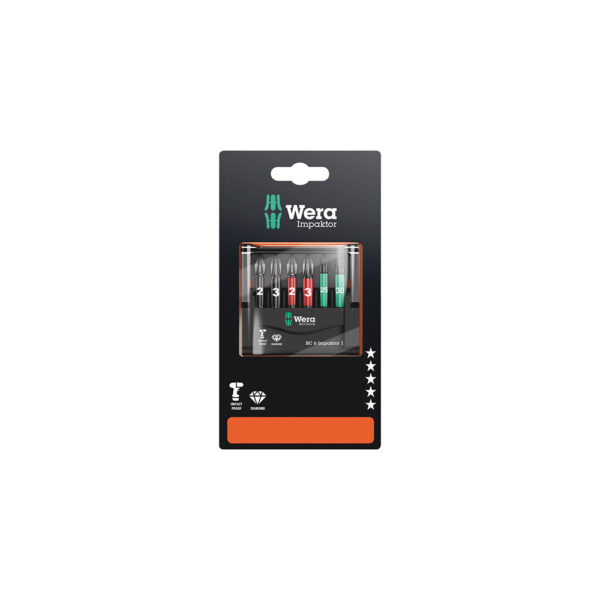 05073890001 Wera 6 Pc. Impaktor 1 SB Bit-Check