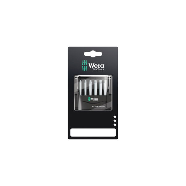 05073637001 Wera 6 Pc. TORX Universal 1 SB Bit-Check