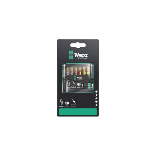 05073419001 Wera 7 Pc. Diamond 1 SB Bit-Check