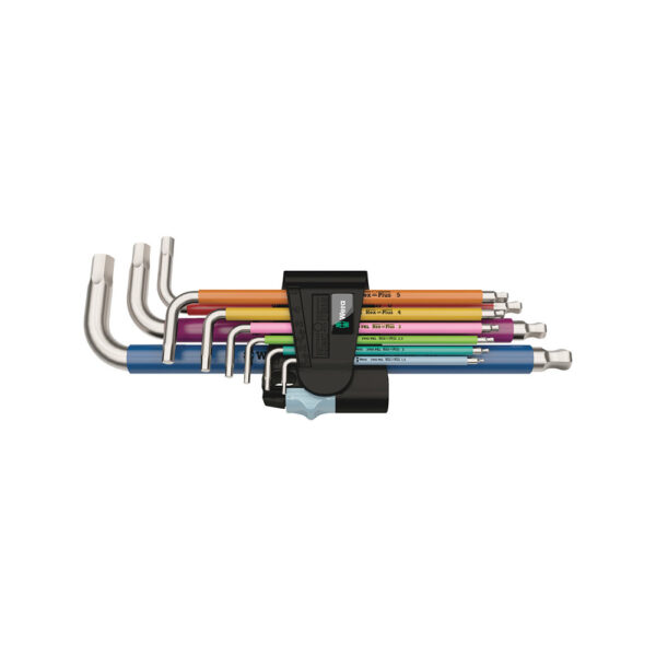 05022669001 Wera 9 Pc. 3950/9 Hex-Plus Multicolor Stainless 1 Metric L-Key Set