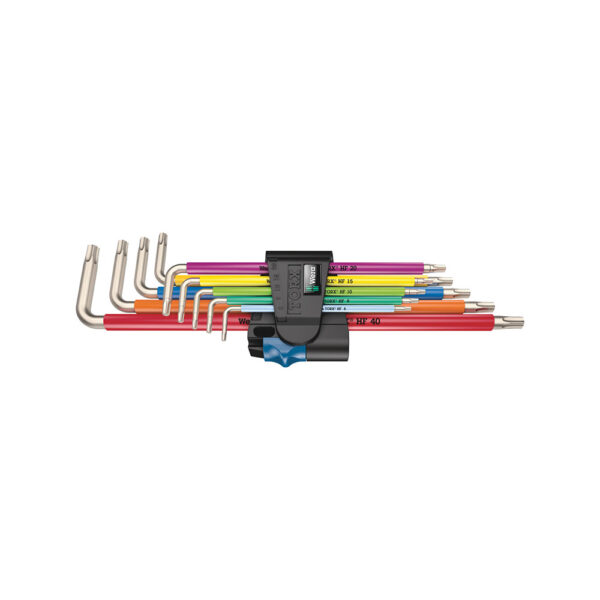05022689001 Wera 9 Pc. 3967/9 TX SXL Multicolor HF Stainless 1 L-Key Set w/ Holding Function