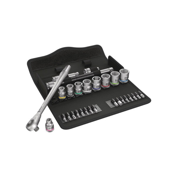 05004050001 Wera 29PC 8100 SB 10 3/8'' Zyklop Imperial Metal Ratchet Set w/ Push-Through Square