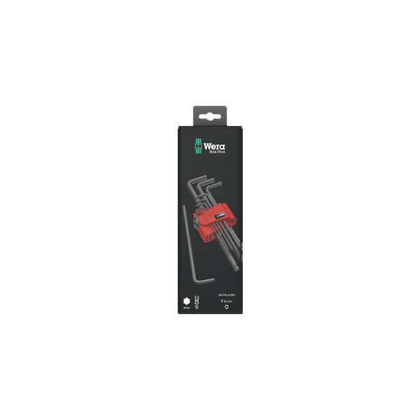 05073596001 Wera 9 Pc. 950/9 Hex-Plus 6 SB BlackLaser Metric L-Key Set