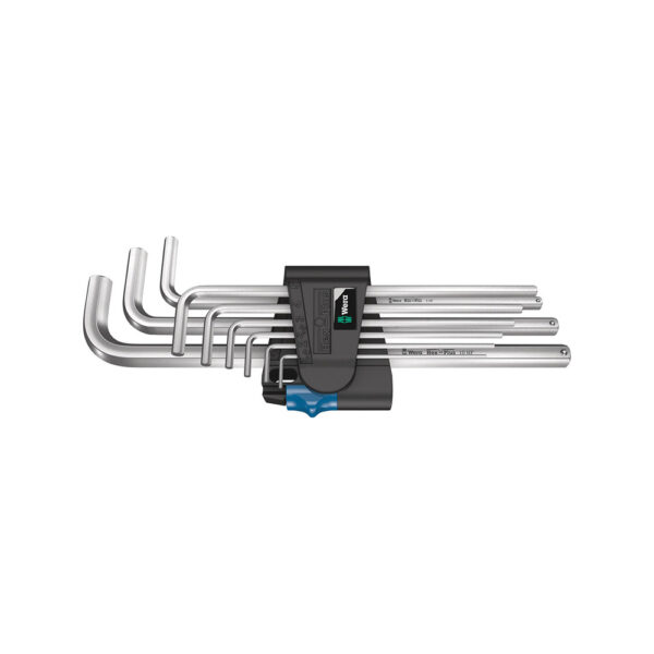 05022130001 Wera 9 Pc. 950/9 L Hex-Plus HF 1 Chrome-Plated Metric L-Key Set w/ Holding Function