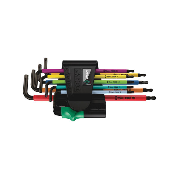 05024335001 Wera 9 Pc. 967/9 TX BO Multicolor 1 BLackLaser L-Key Set for Tamper-Proof TORX Screws
