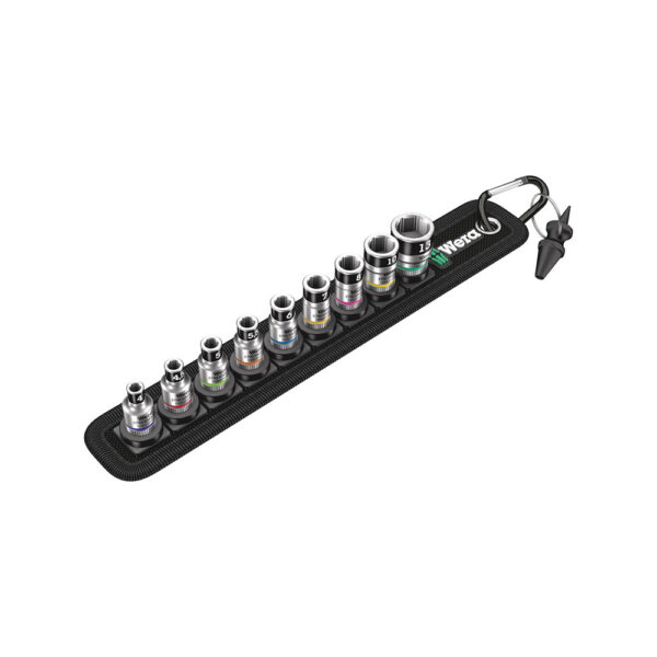 05003880001 Wera 10PC Belt A 1 1/4'' Zyklop Socket Set w/ Holding Function