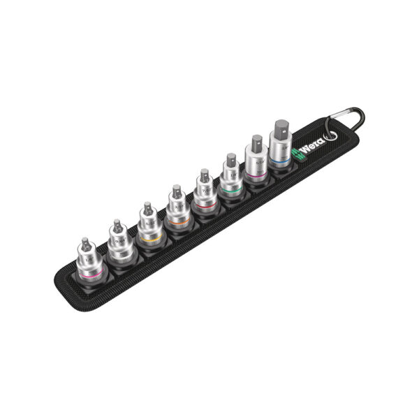 05003974001 Wera 8PC Belt B Imperial 1 3/8'' Zyklop In-Hex-Plus Bit Socket Set w/ Holding Function