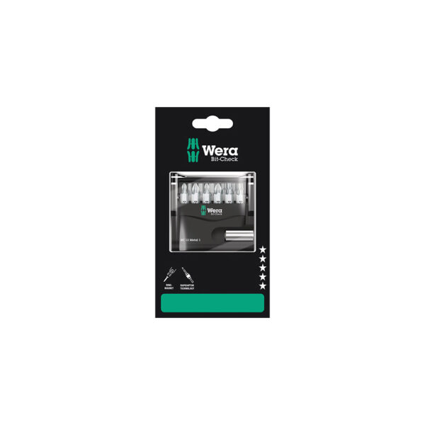 05136393001 Wera 12PC Metal 1 SB Bit-Check