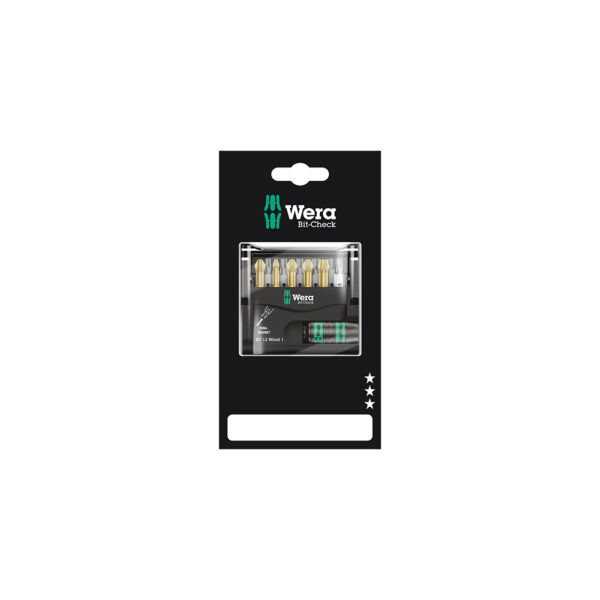 05136390001 Wera 12PC Wood 1 SB Bit-Check