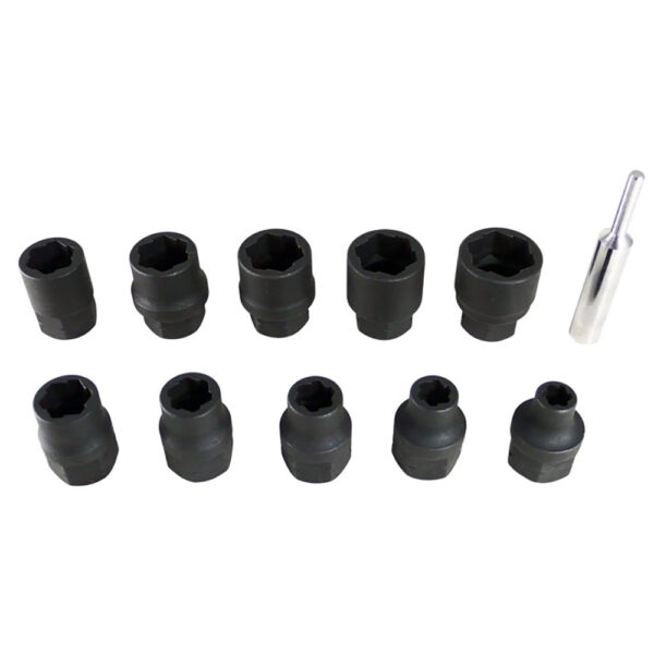 Astro Pneumatic 7411 Flank Bite Damaged 1/2'' Drive SAE Fastener Impact Socket 11PC Set