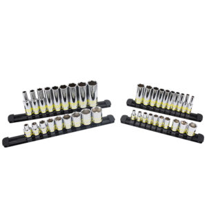 Astro Pneumatic 4138 38PC Hi-Vis Glowing 1/4'' & 3/8'' Drive Shallow & Deep 6 Point, SAE Socket Set
